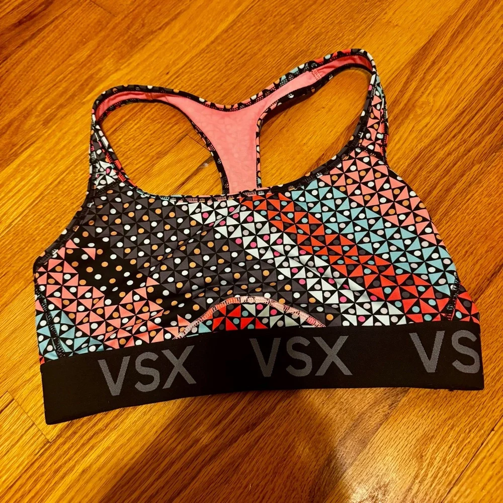 VSX Sport Sports Bra Medium Orange Blue Black - Picture 4 of 4